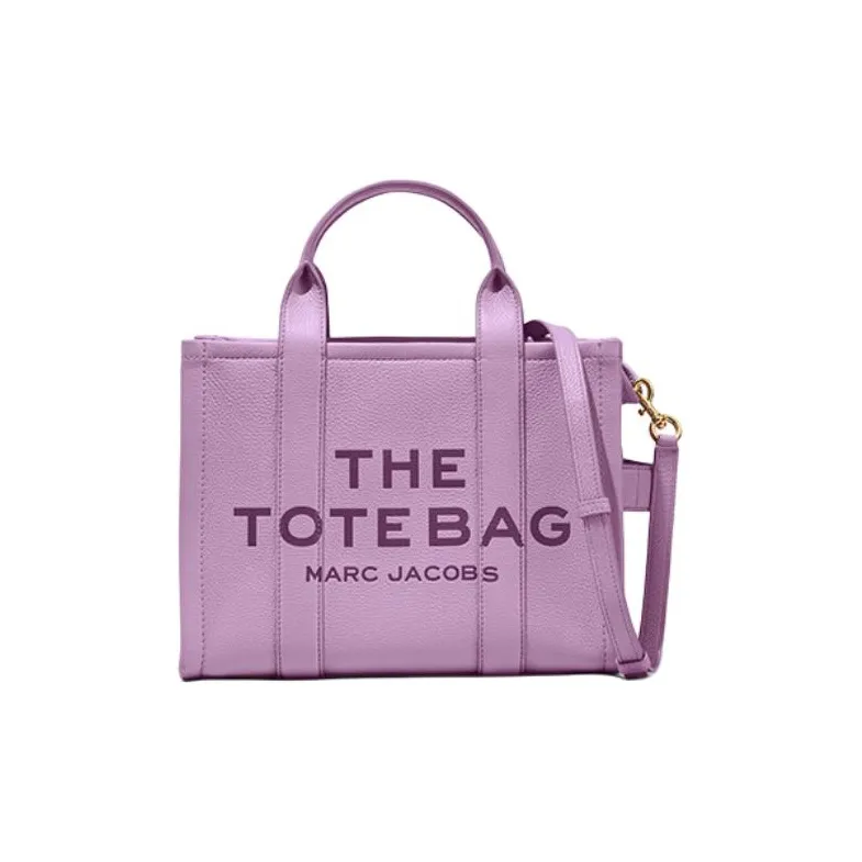 MARC JACOBS Natural Grain Leather Tote Bag, Shopping Bag, Shoulder Bag, Crossbody Bag, Handbag Trumpets Women's Purple