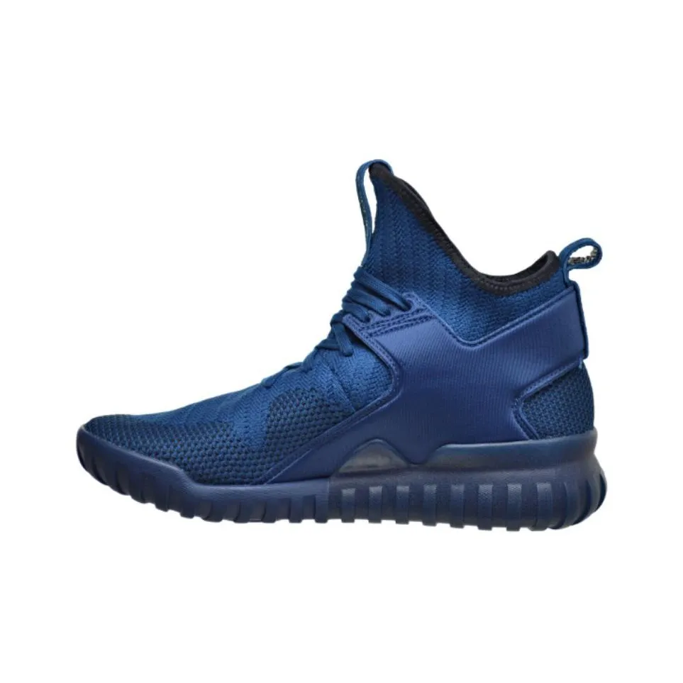 Y3 high top sneaker in navy blue white and black