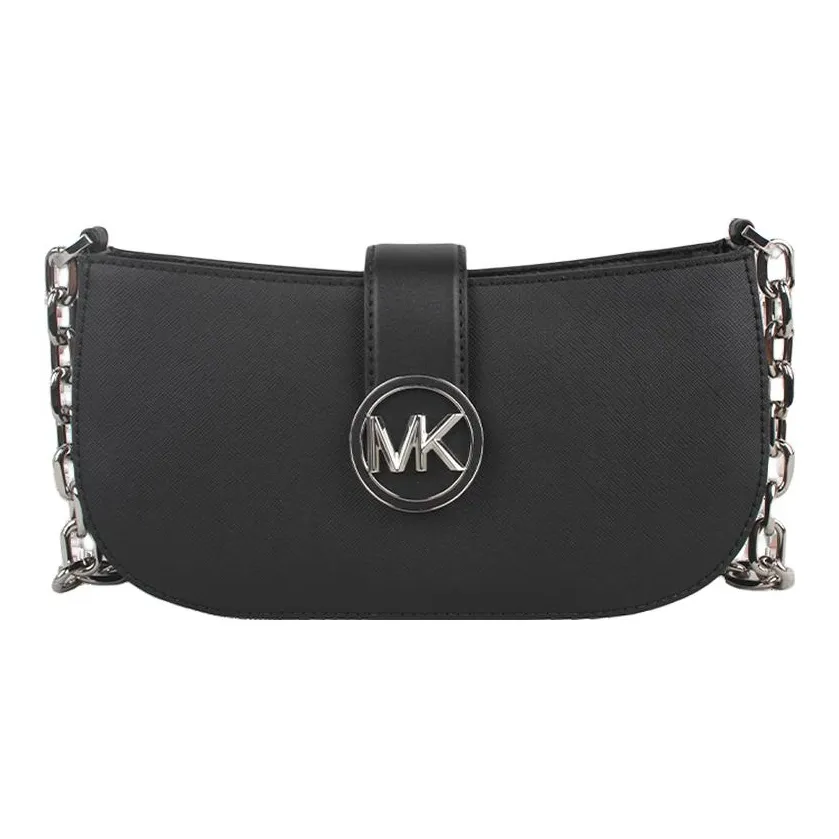 MICHAEL KORS Carmen Cow Leather Shoulder Bag Women's Black