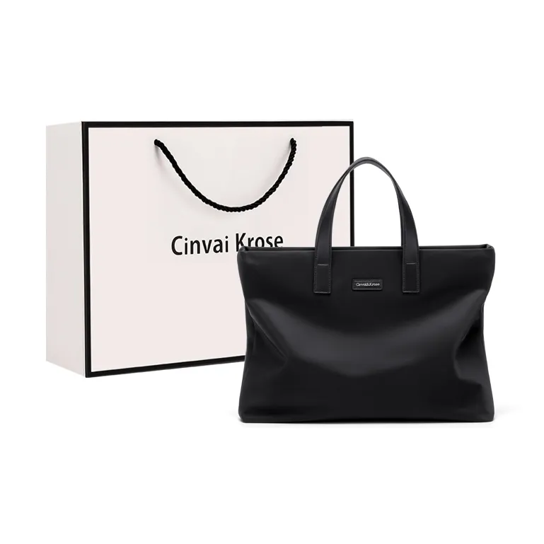Simvay Clos Fabric Business Handbag, Briefcase, Laptop Bag Medium Size Men's Black