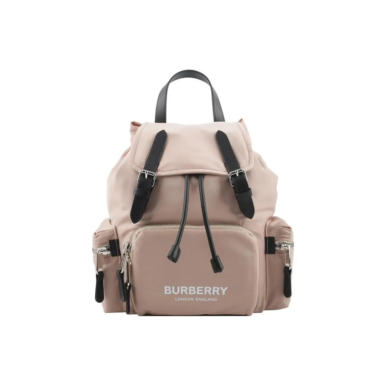 Burberry Nylon With Calfskin Backpack Unisex Rose Pink