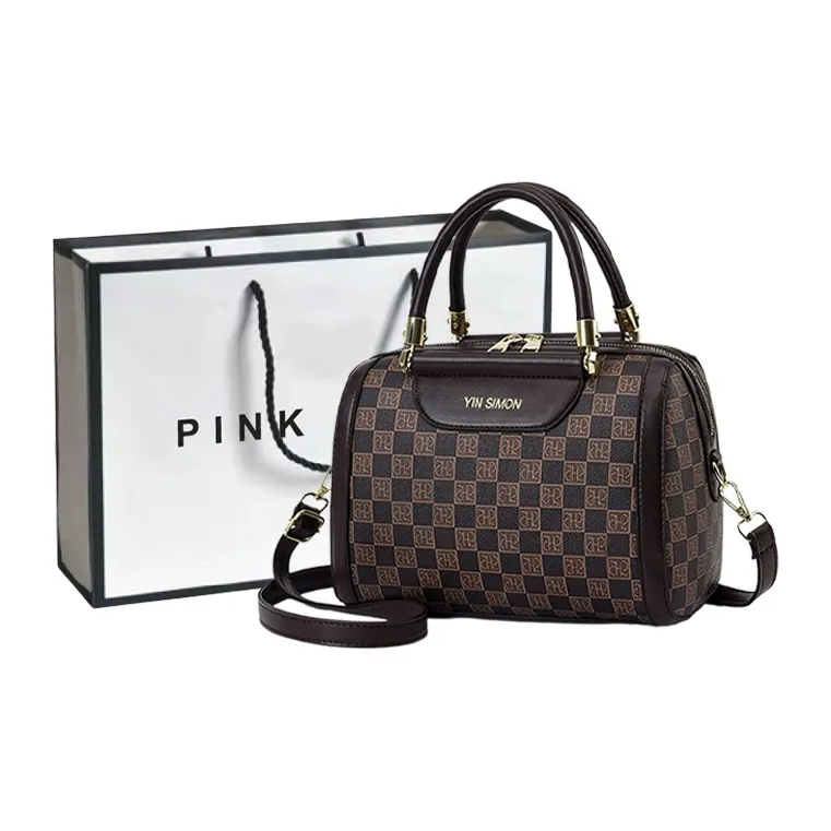 PINK·LAND ПУ (полиуретан) Подушка Сумка Сумка через плечо Сумка Обычная Женская Кофейная Земля Желтая Хаки Хаки и Коричневая