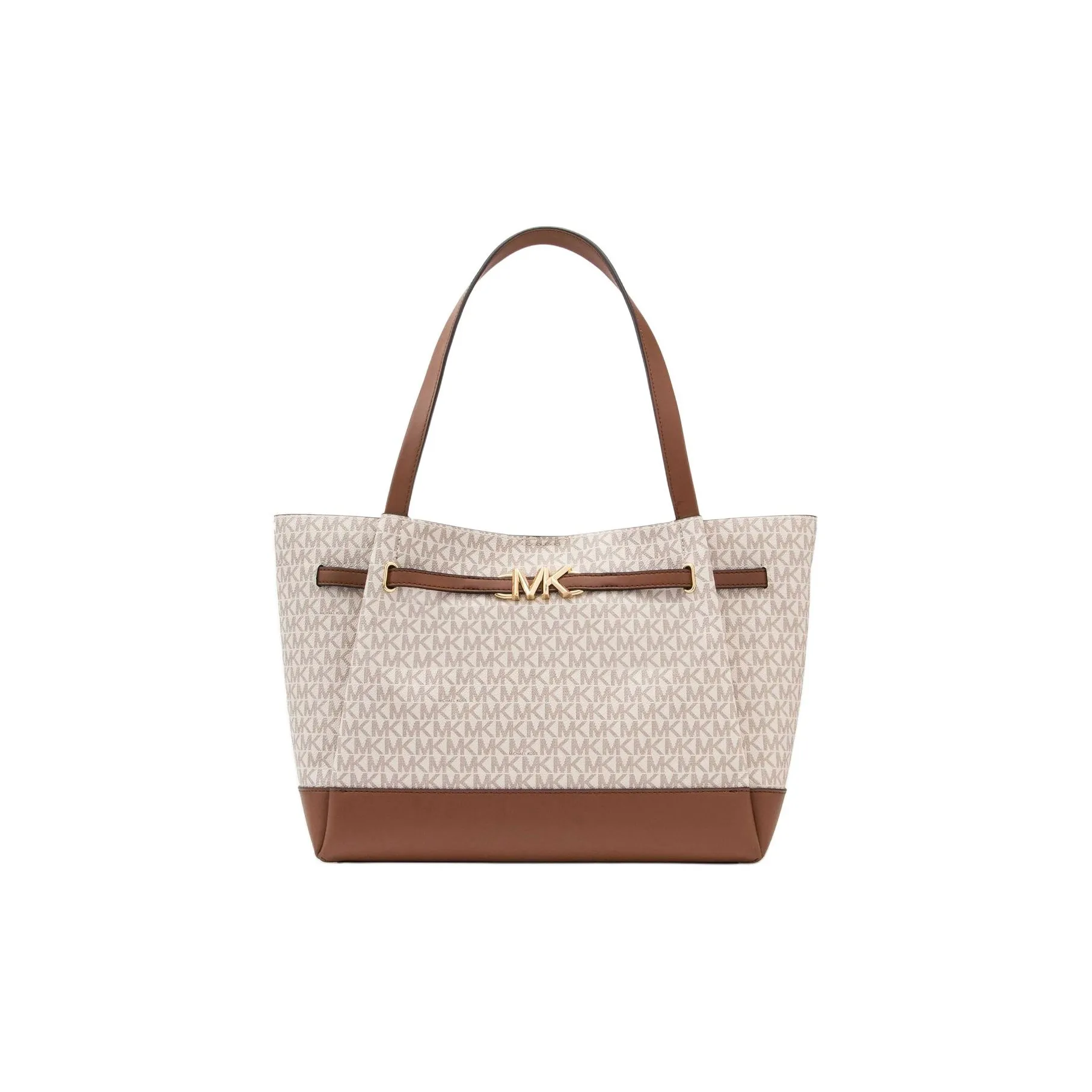 MICHAEL KORS Artificial Leather Tote Bag, Shopping Bag, Shoulder Bag, Handbag Tubas Women's Vanilla & Acorn Brown