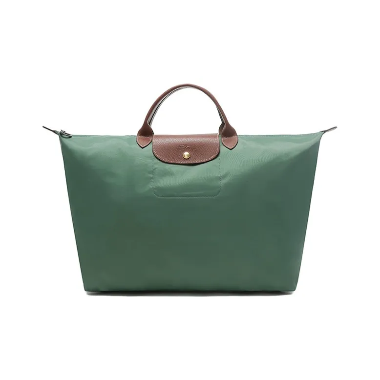 LONGCHAMP Ткань Путешественная Сумка Пельмени Сумка Большая Женская Шалфейно-Зеленая