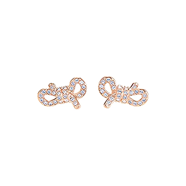 Swarovski Faux Crystal Stud Earrings Women's Rose Gold