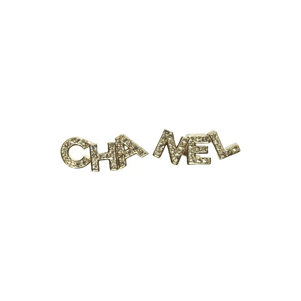 CHANEL Crystal Pearl Signature Stud Earrings