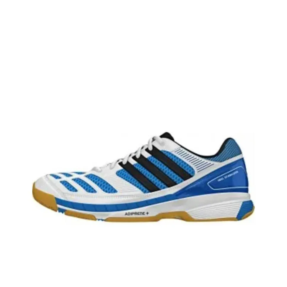 Adidas Bt Feather Cushioning Wear-Resistant Low-Top Badminton Shoes Unisex Blue White