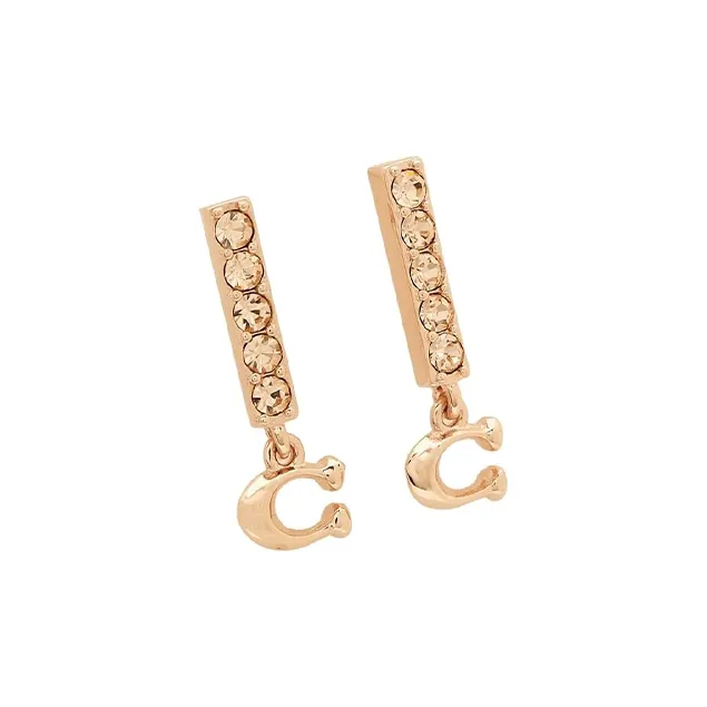 COACH 925 Sterling Silver Stud Earrings Women's Rose Gold/Silver