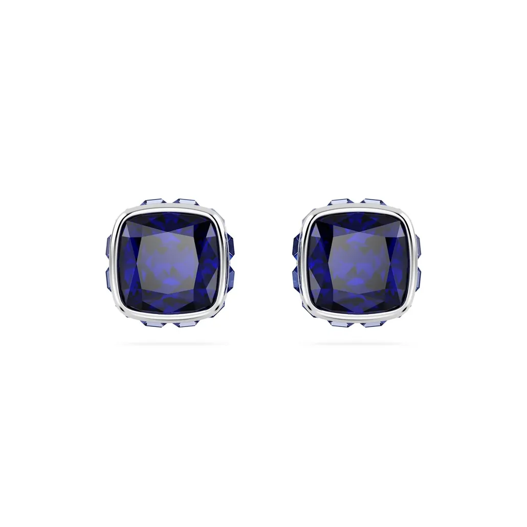 Swarovski Birthstone Faux Crystal Stud Earrings Unisex Purple