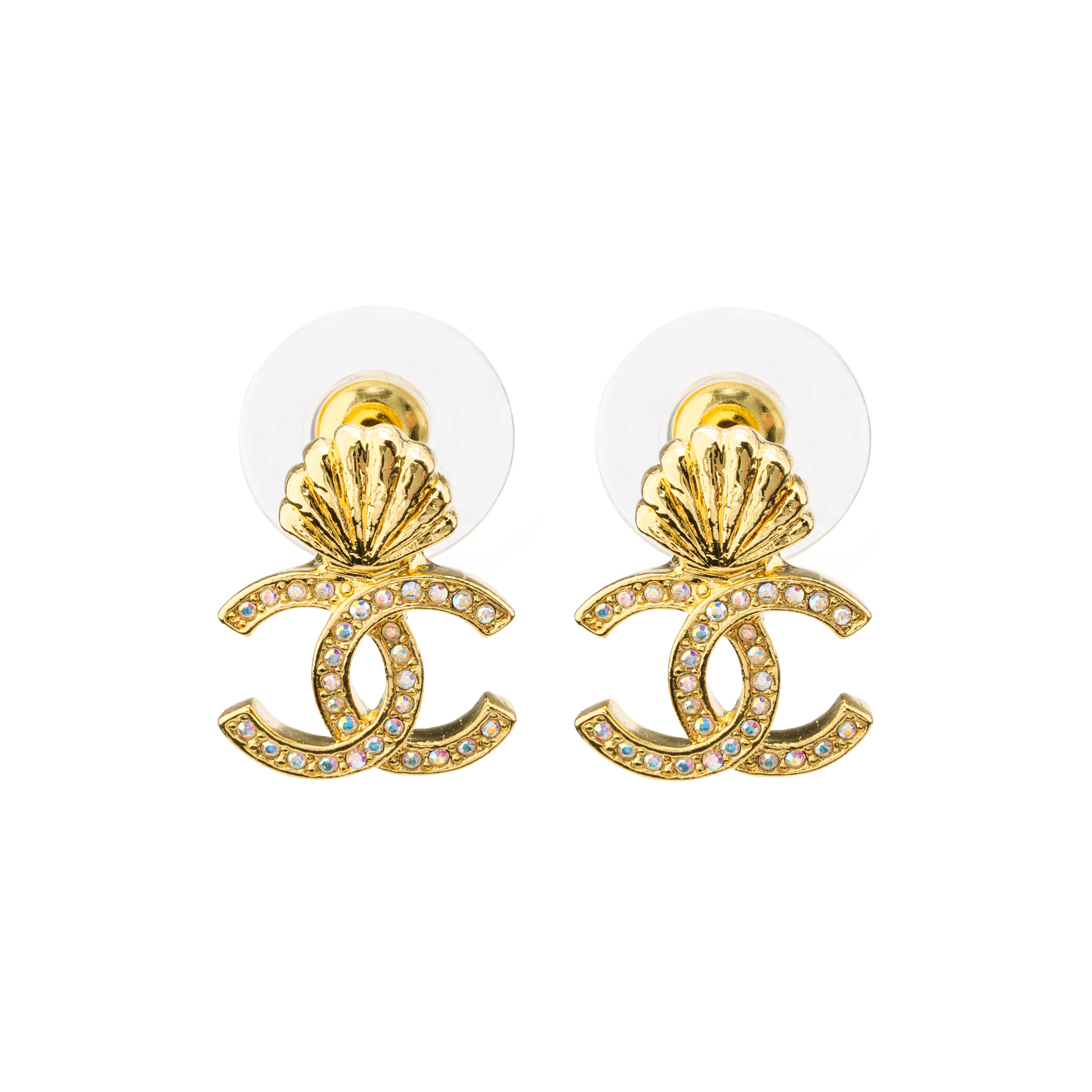 CHANEL Stud Earrings Women's Gold