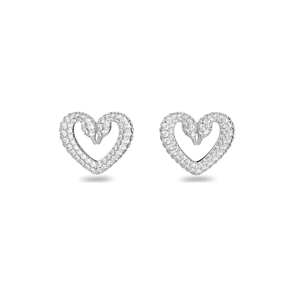 Swarovski Una Rhodium Plated Stud Earrings Women's