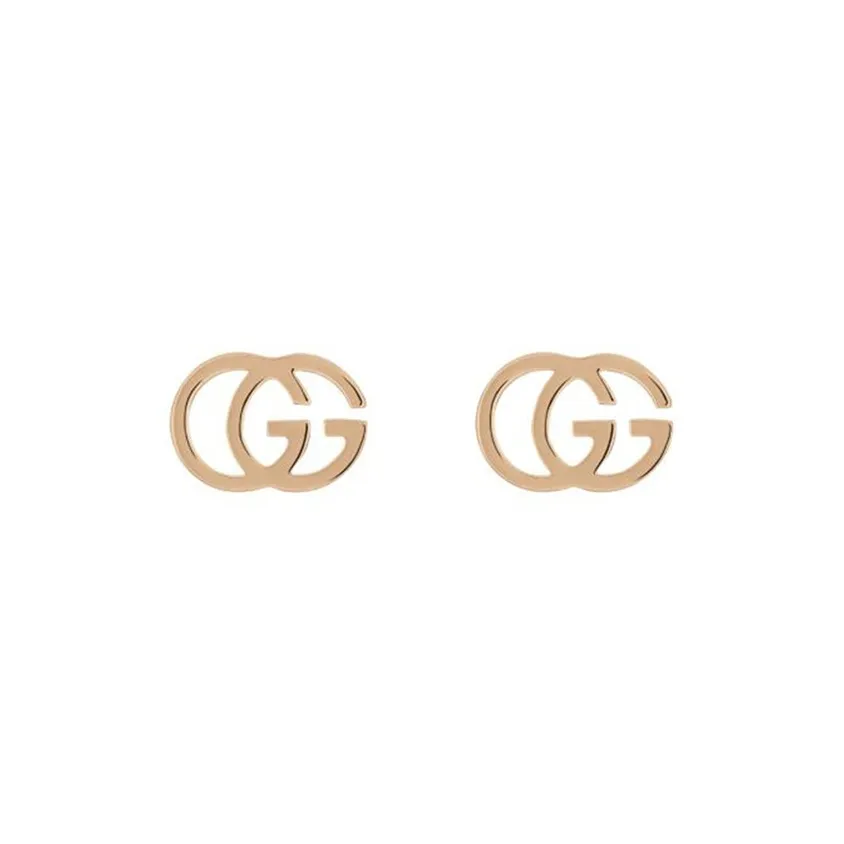 GUCCI 18kt Rose Gold Gg Running Earrings