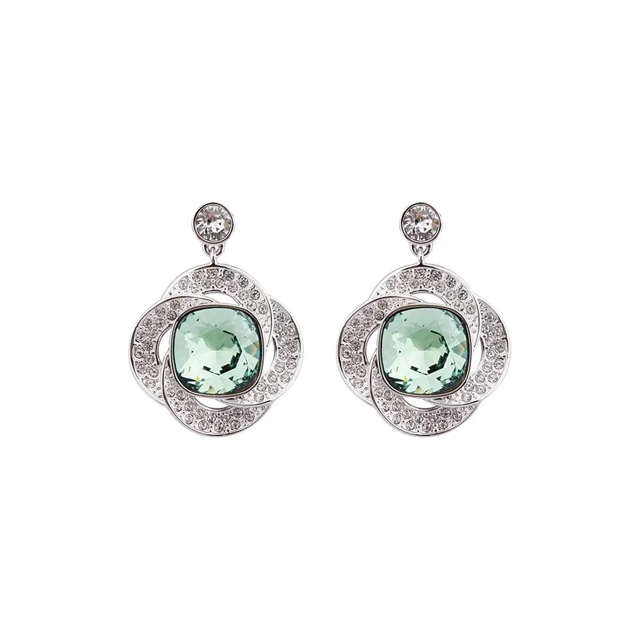 Swarovski Искусственный хрусталь Серьги-гвоздики Зеленый Женские