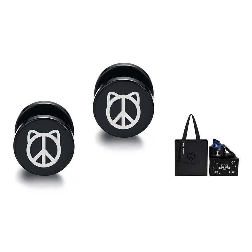 PEACE & CAT Титановые серьги-гвоздики унисекс