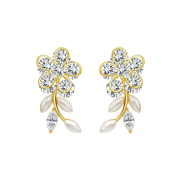 YPYN Серьги-гвоздики из каратного золота женские