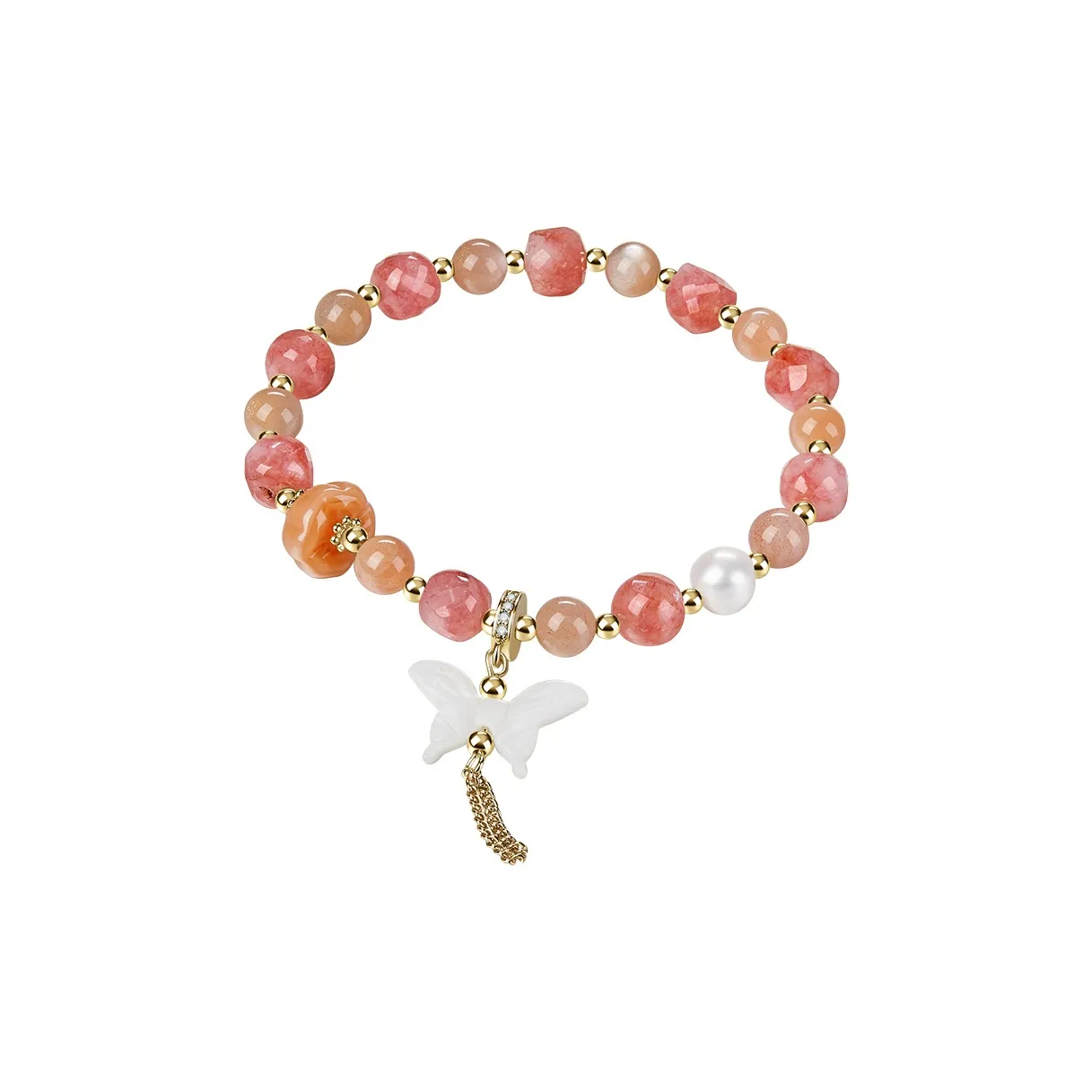 Misongma Гелиолит Delicate Розовый Сладкий стиль Браслет с бусинами Женские