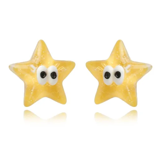 MUYAN Смола Желтые Серьги-звезды Женские