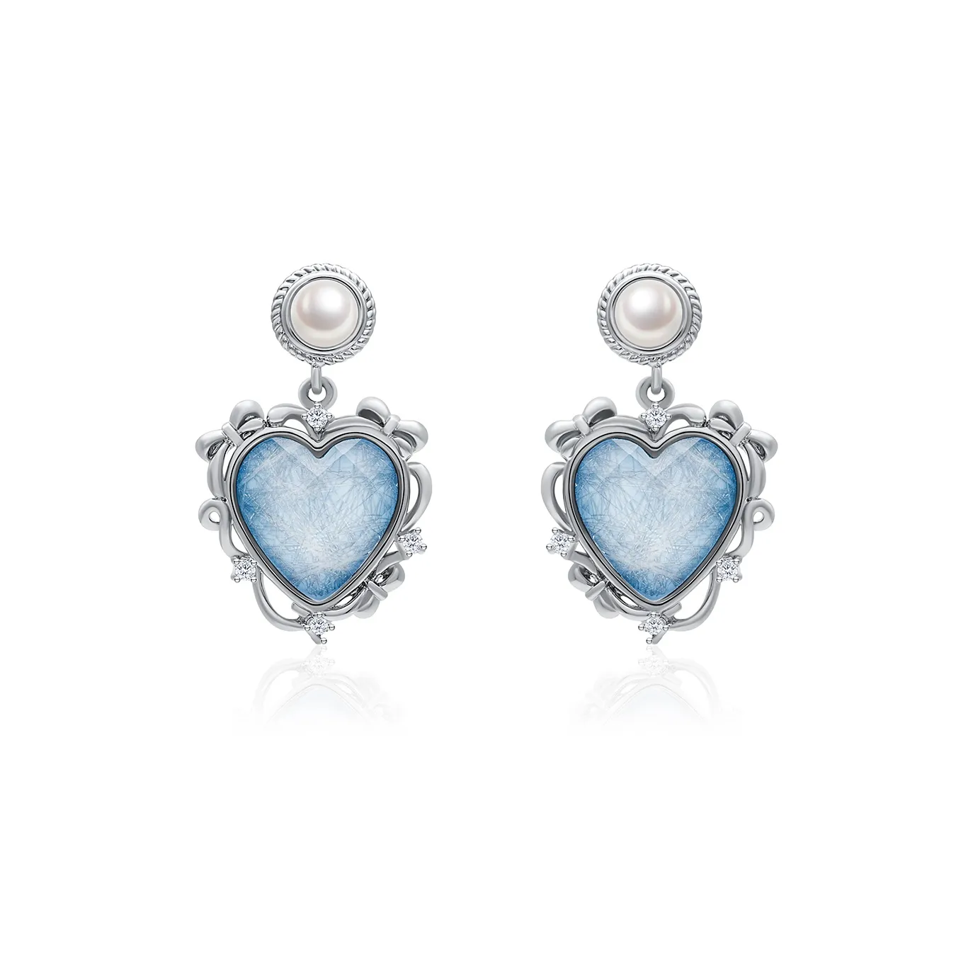 CLORIS YING S925 Серебряные серьги-гвоздики из серебра S925 смола с жемчужной оболочкой женские