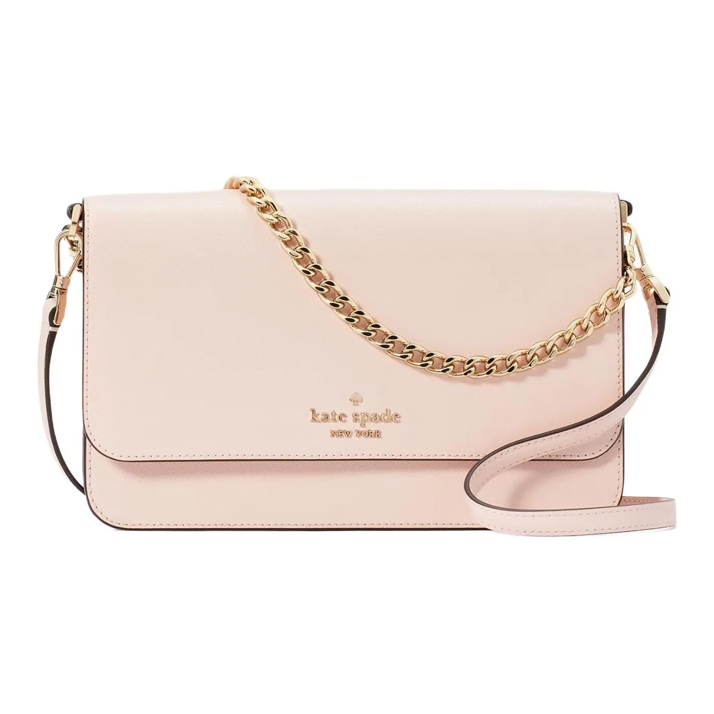 Kate Spade Saffiano Leather Shoulder Bag, Crossbody Bag Women's Sea Snail Pink