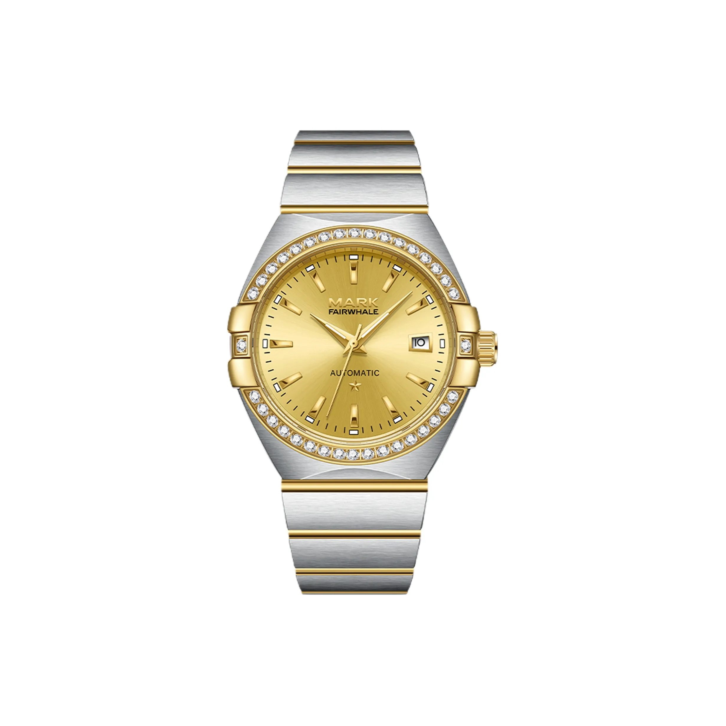 FAIRWHALE Автоматический Механический Механизм Часы Мужские Золотистый Циферблат