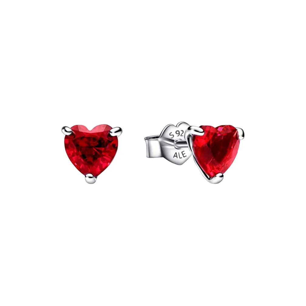 Pandora 925 Sterling Silver Glass Stud Earrings Women's