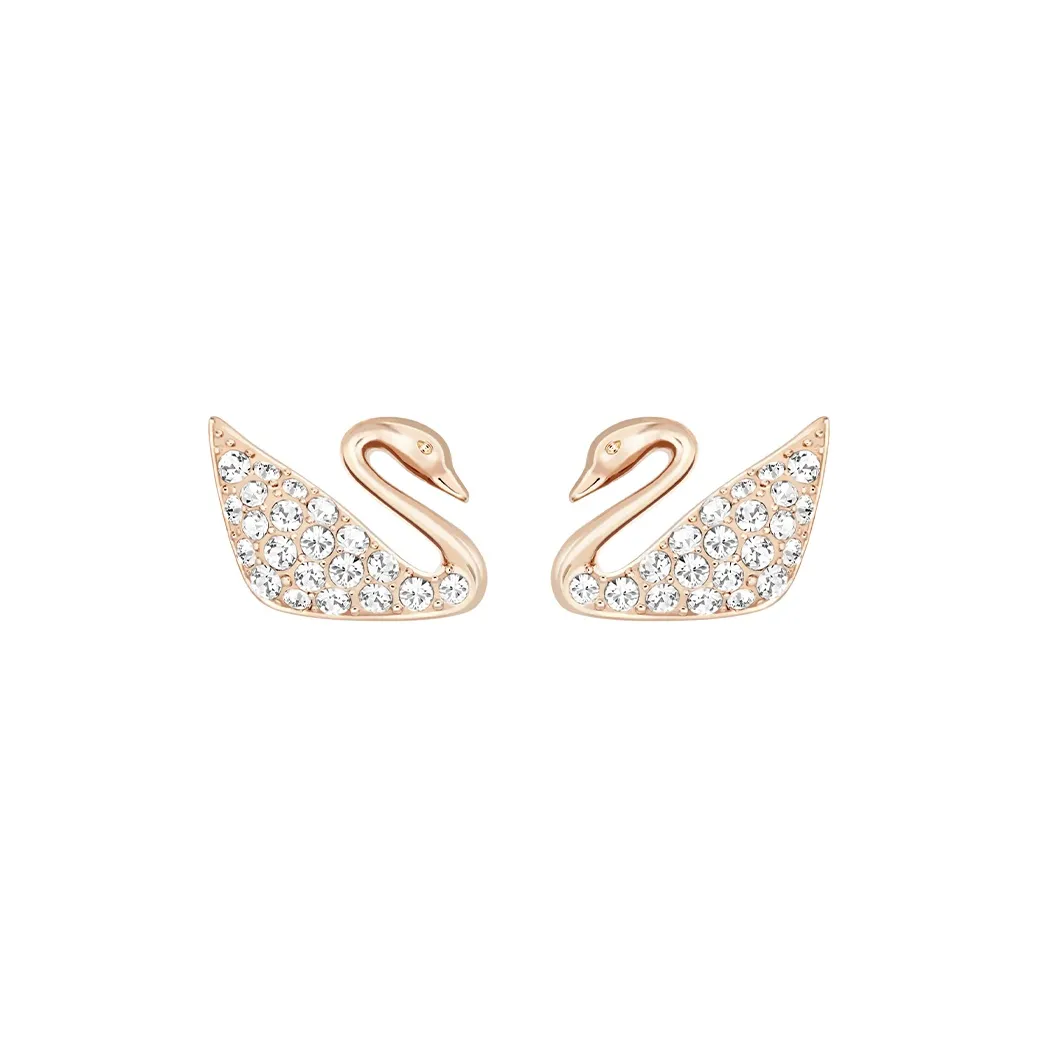 Swarovski Gold Plated Stud Earrings Women's Rose Gold
