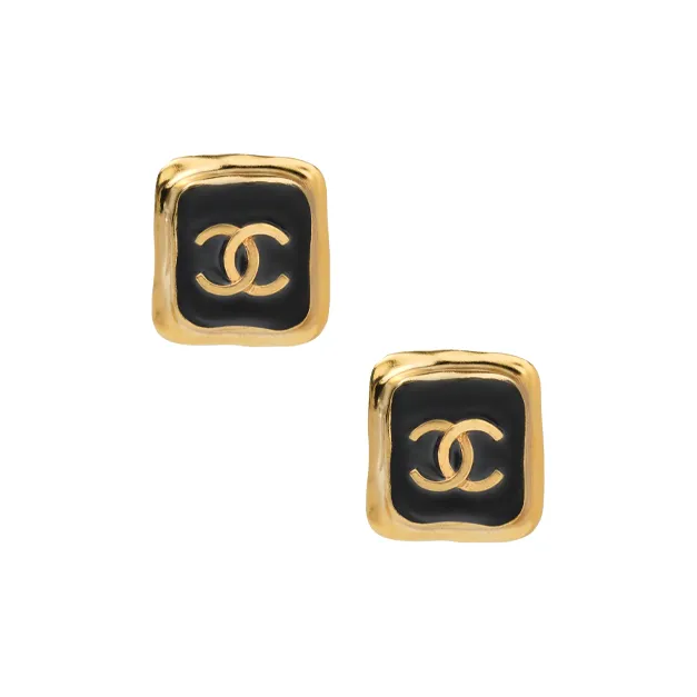 CHANEL Metal Stud Earrings Women's