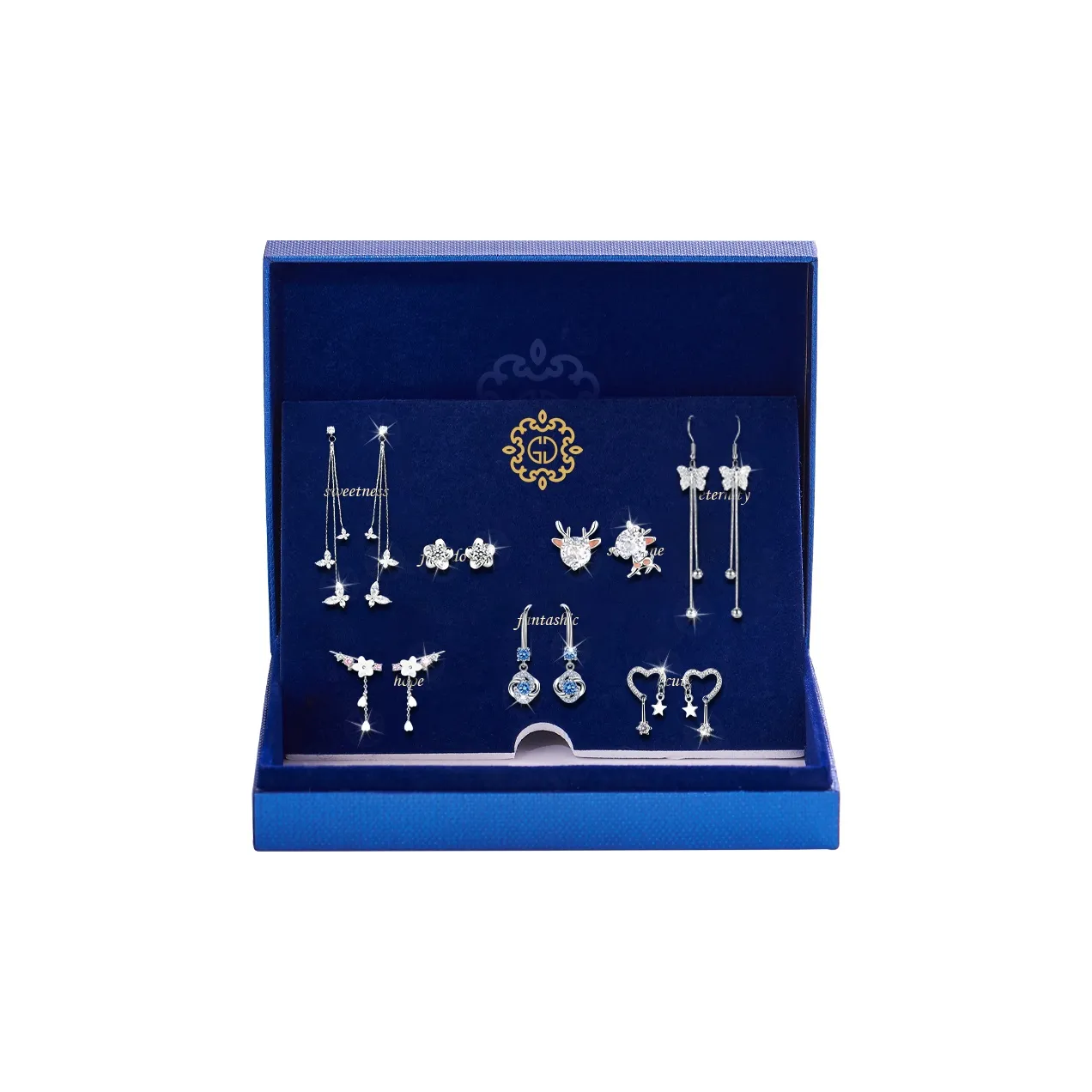 Серьги-гвоздики из серебра 925 пробы DJIN женские