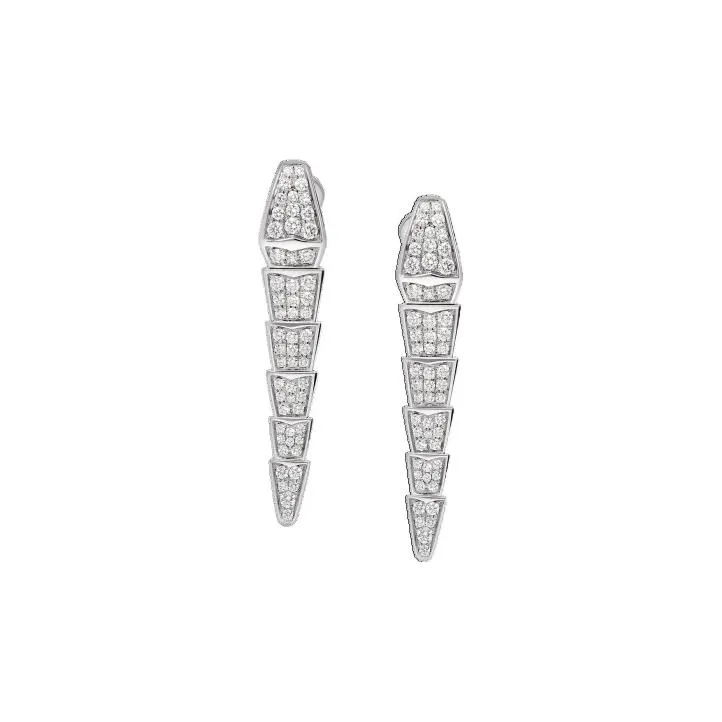 BVLGARI 18K Gold Earrings Unisex Silver