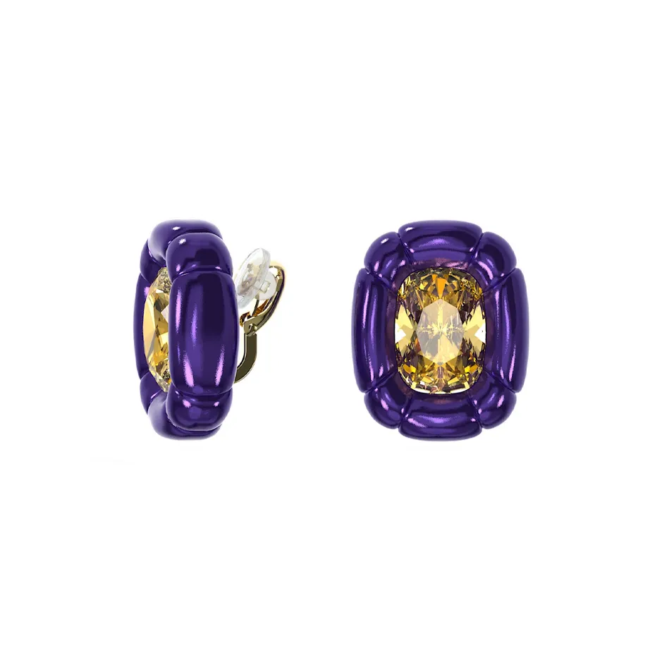 Swarovski Dulcis Металлические Серьги-гвоздики Фиолетовый/золотой Женские