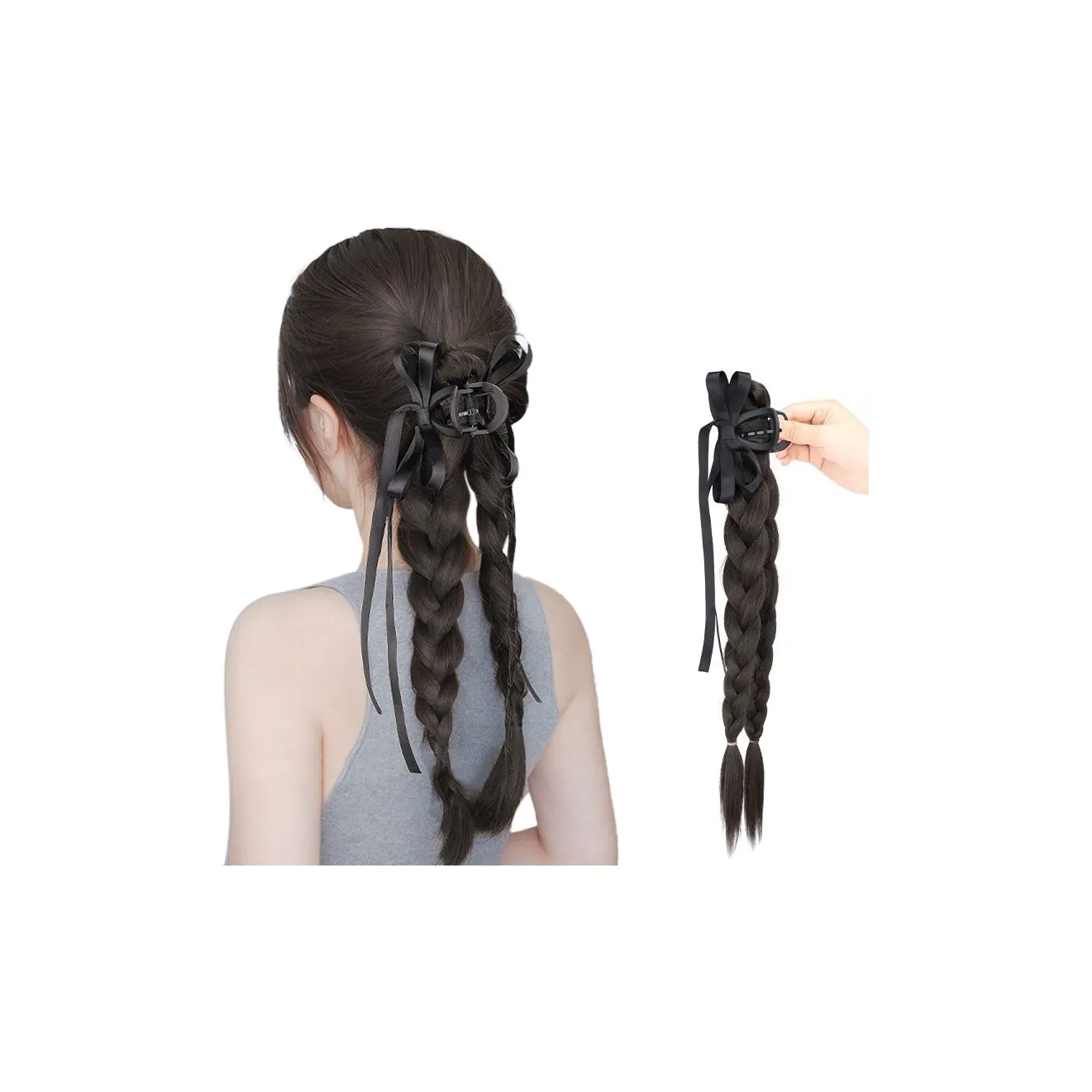YOSEE Перука Плетеная LADY Fishbone Твист Волосы Лента Балет Стиль Свежий Милый Сладкий Заколка-краб Стиль Волос 2024 Новинка