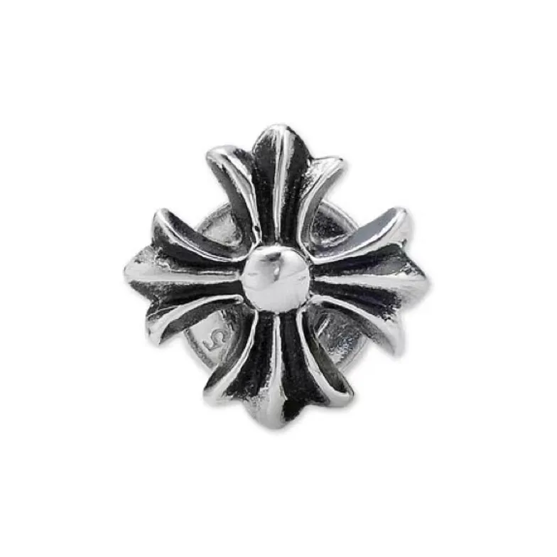 Chrome Hearts 925 Sterling Silver Stud Earrings Men's Silver