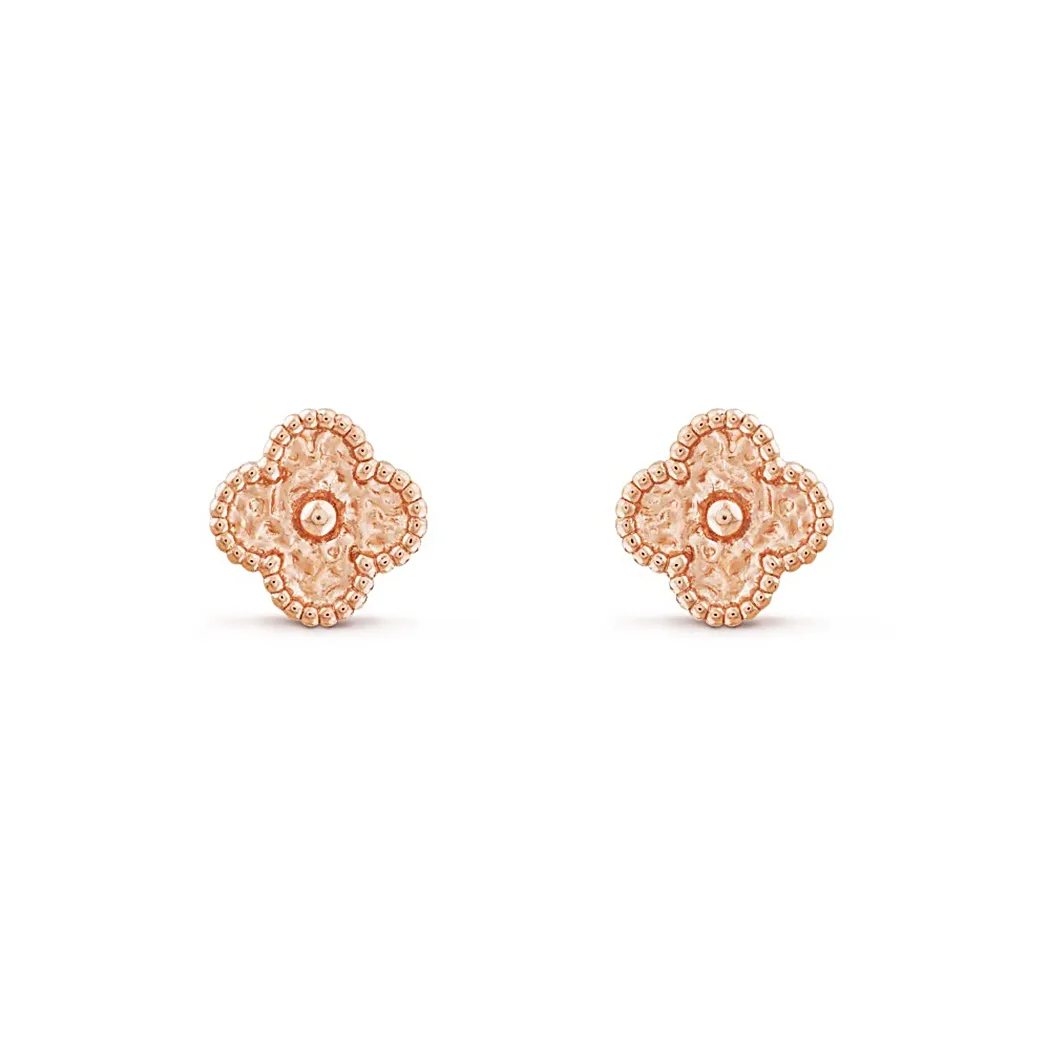 Van Cleef & Arpels Alhambra Four Leaf Lucky Series Stud Earrings Women's