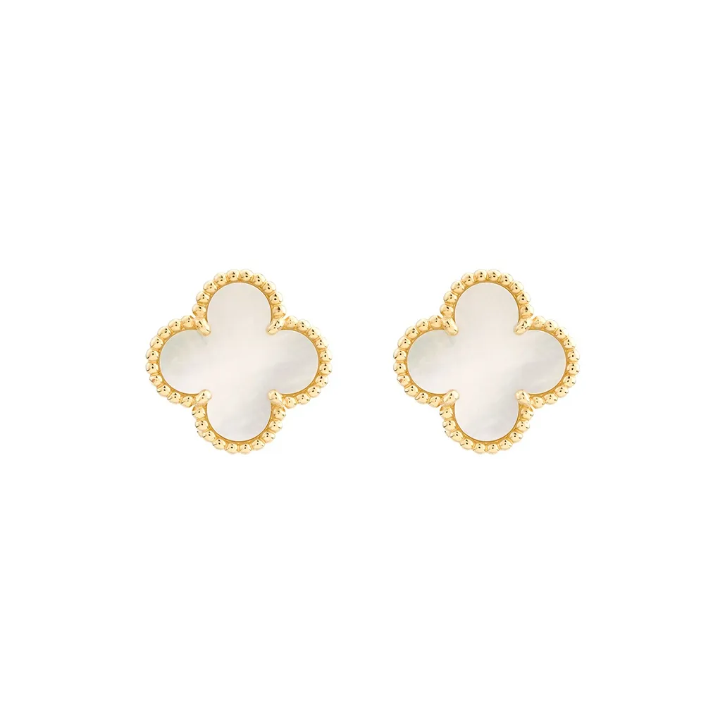 Van Cleef & Arpels 2010s 18K Yellow Gold Sweet Alhambra Earrings