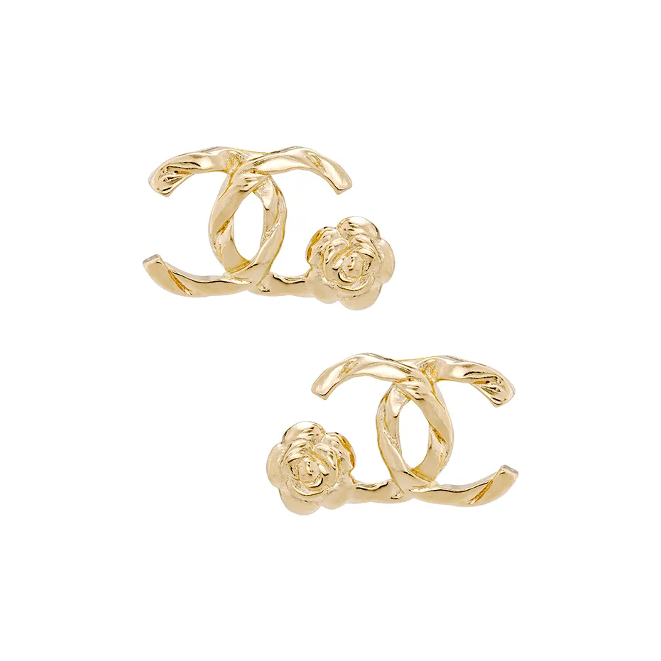 CHANEL Stud Earrings Women's Gold