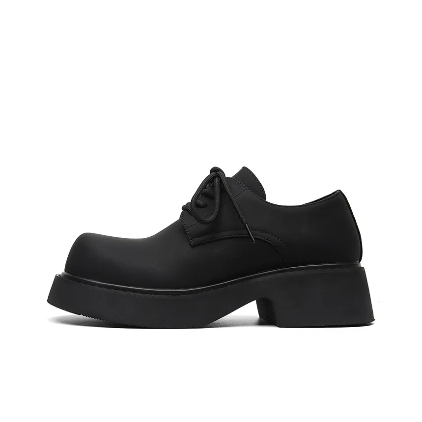 Dounkol Smart And Cool Wear Resistant Height Increasing Low Top Oversized Derby Shoes Unisex Black Samurai Color