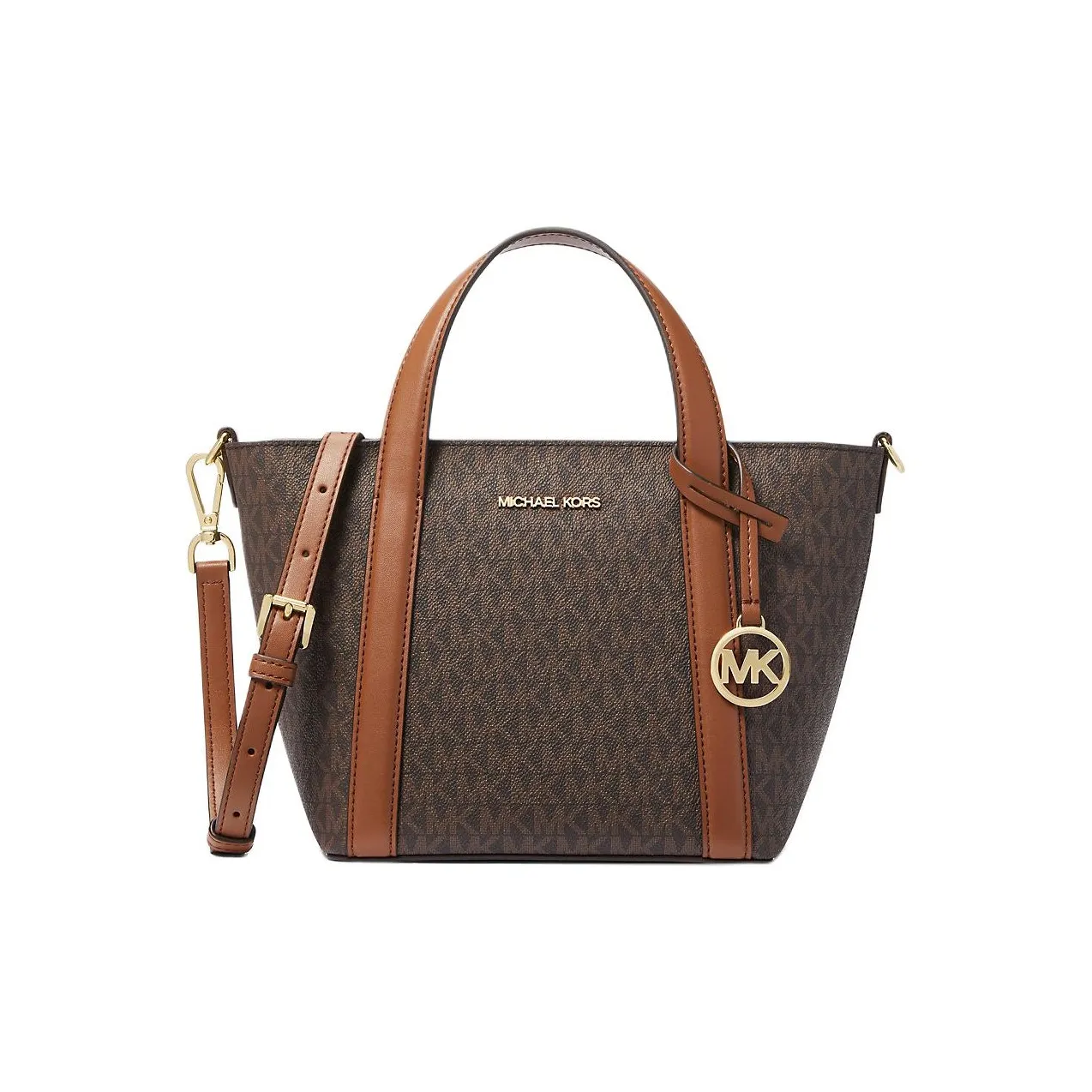 MICHAEL KORS Покрытый холст Тоут Сумка Сумка для покупок Сумка через плечо Сумка Маленькая Женская Коричневая