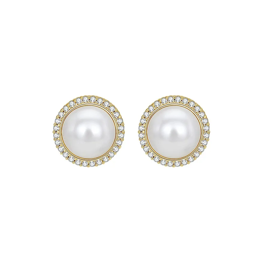 HMZ Серьги-гвоздики Золотые Женские