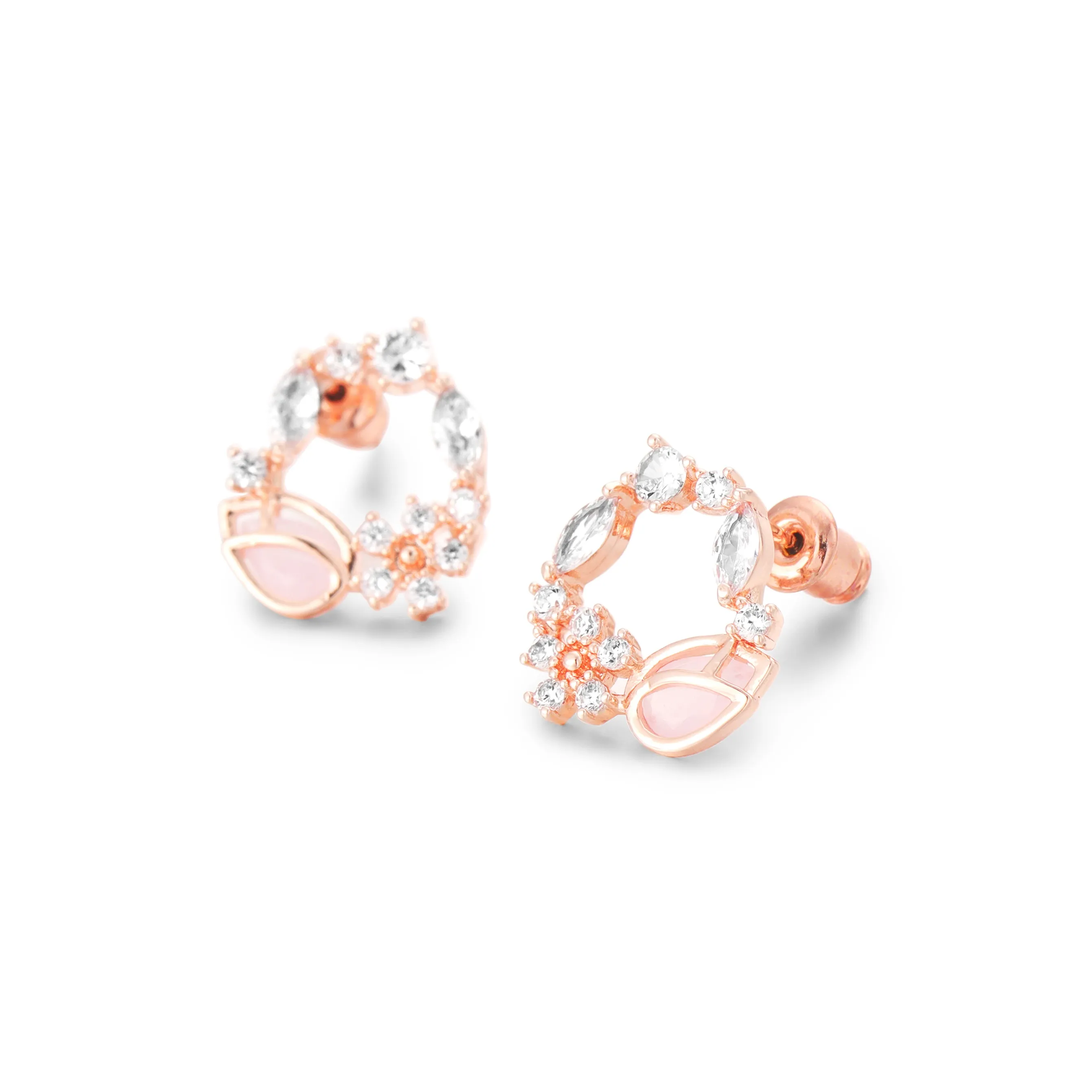 VIVIWELL Серьги-гвоздики Розово-золотые Женские