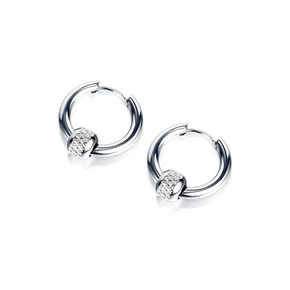 OWO Титановые стальные серьги-гвоздики, серебряный, 1 пара, мужской