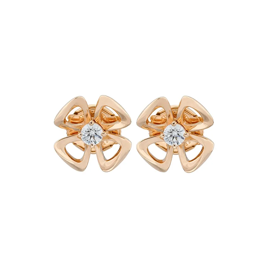 BVLGARI 18K Rose Gold Stud Earrings Unisex