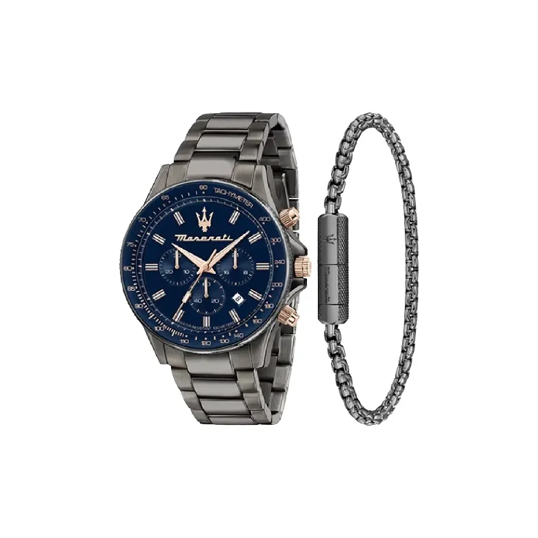 Maserati Кварцевый механизм Мужские часы 44 мм Синий