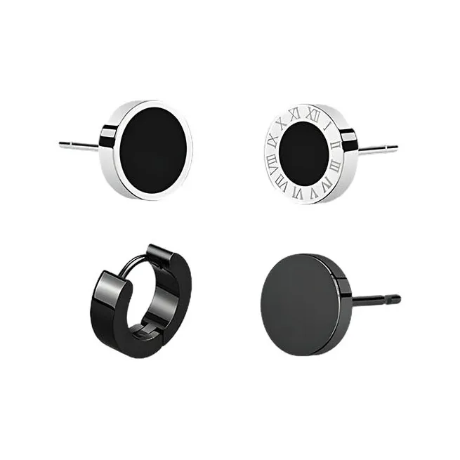 JOLLY SEASONS Титановые стальные серьги-гвоздики для мужчин