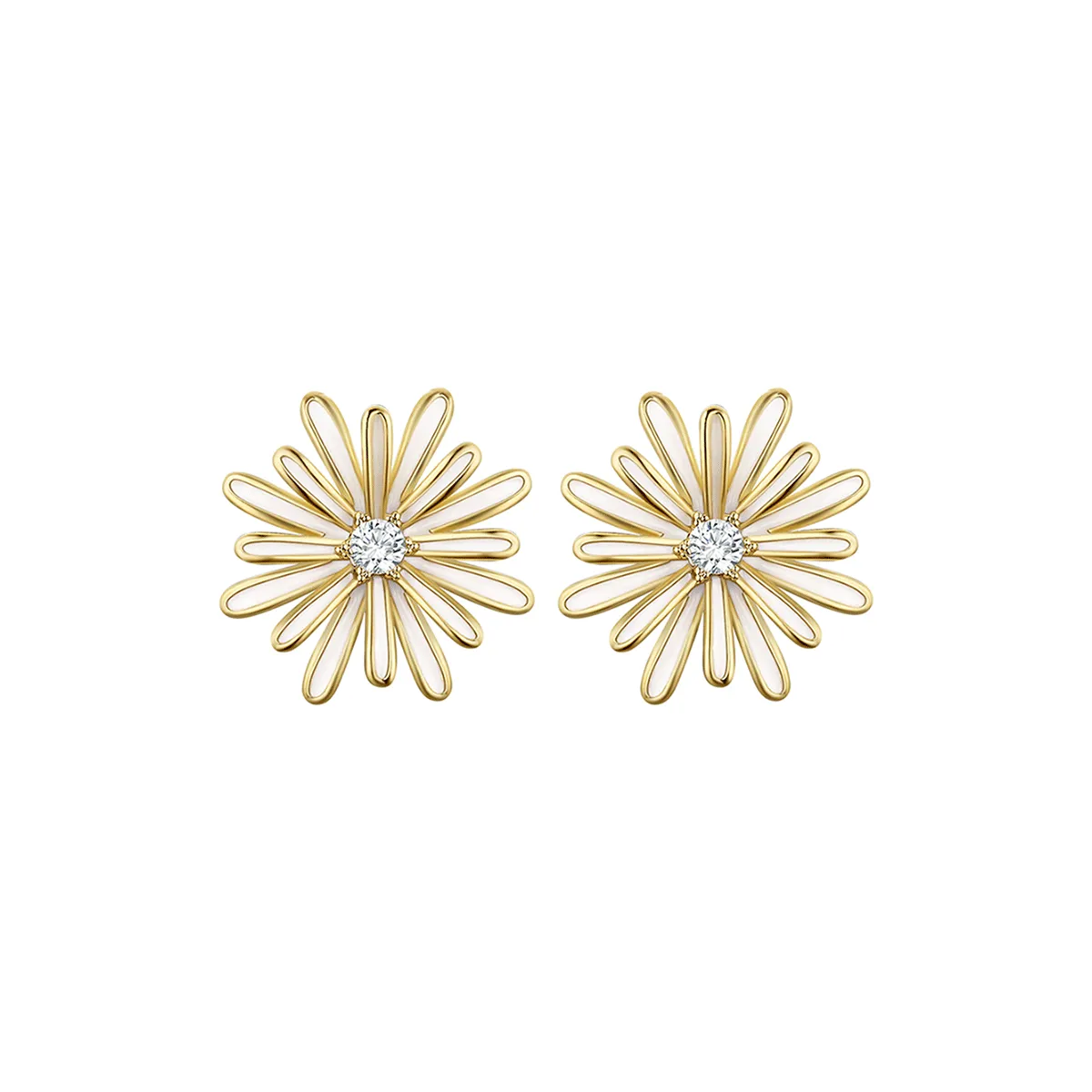 HMZ Серьги-гвоздики Золотые Женские