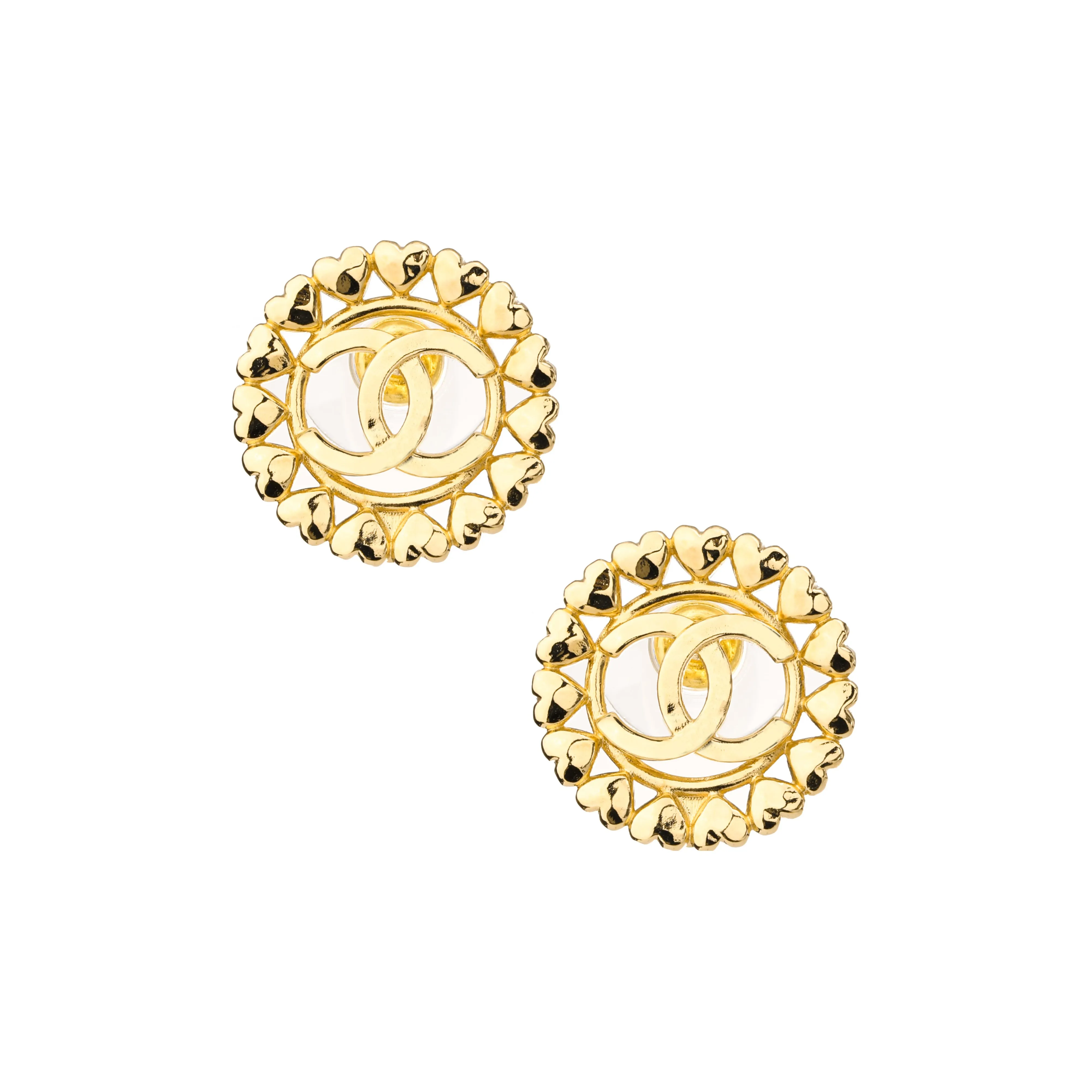 CHANEL Metal Stud Earrings Women's