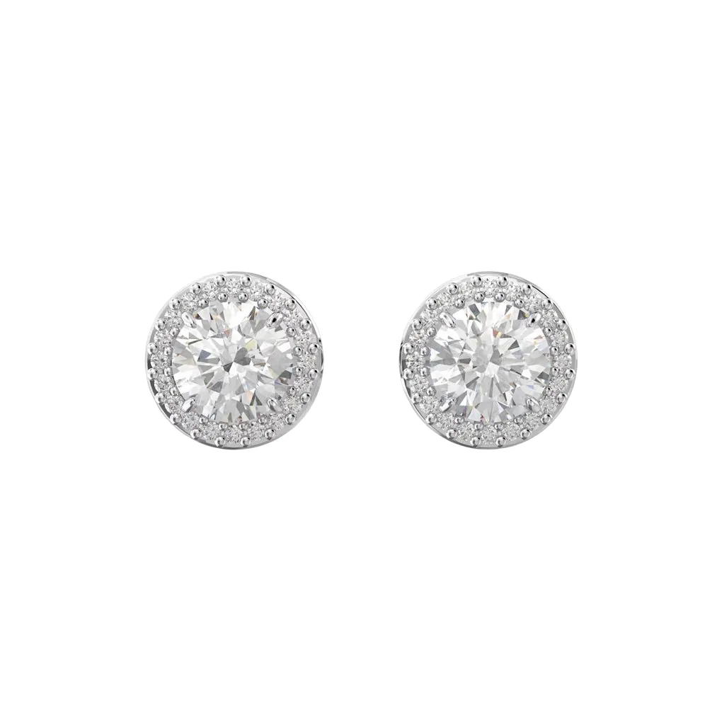 Swarovski Rhodium Plated Stud Earrings Women's