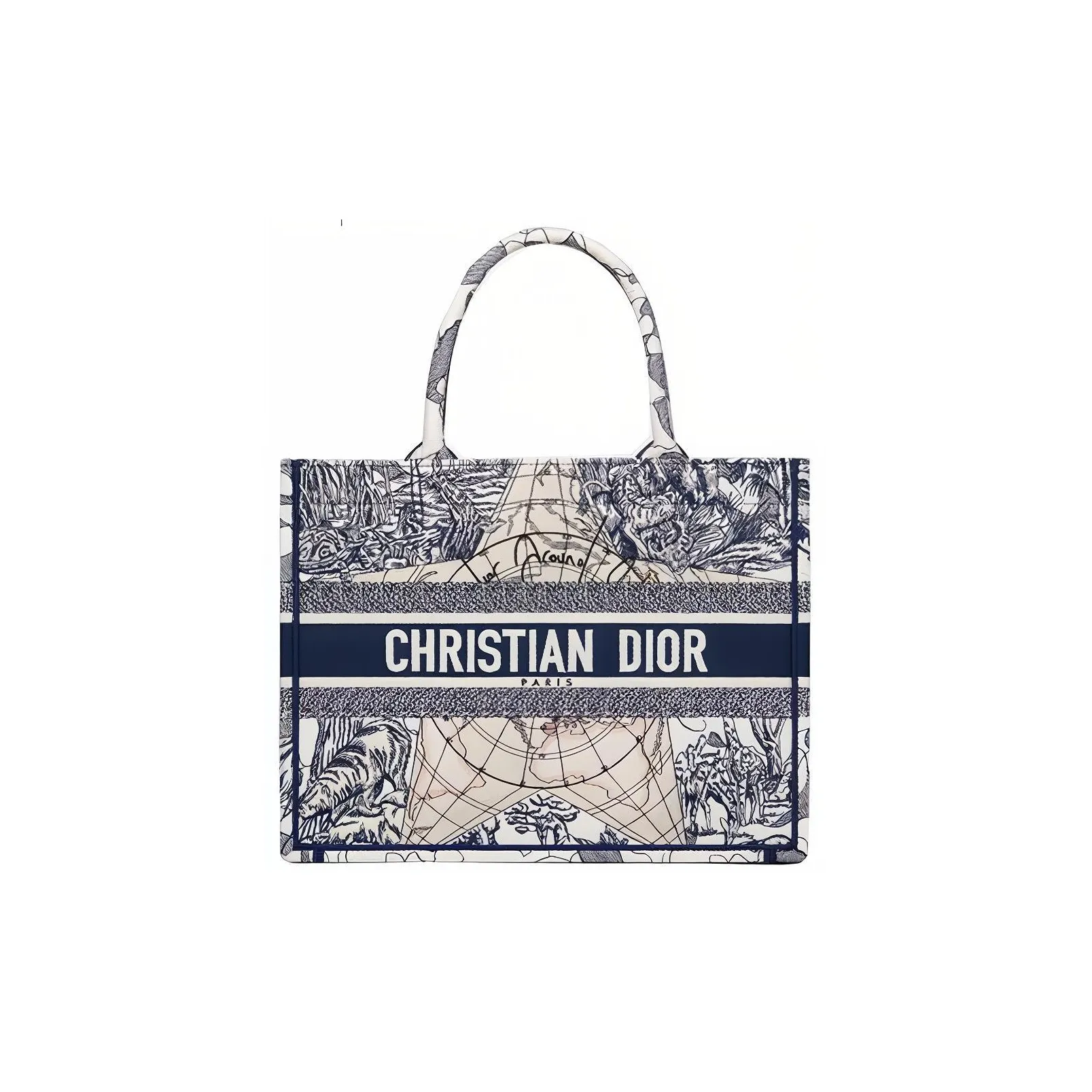 DIOR BookTote Canvas Bag, Tote Bag, Shopping Bag, Handbag Small Size Women's Blue