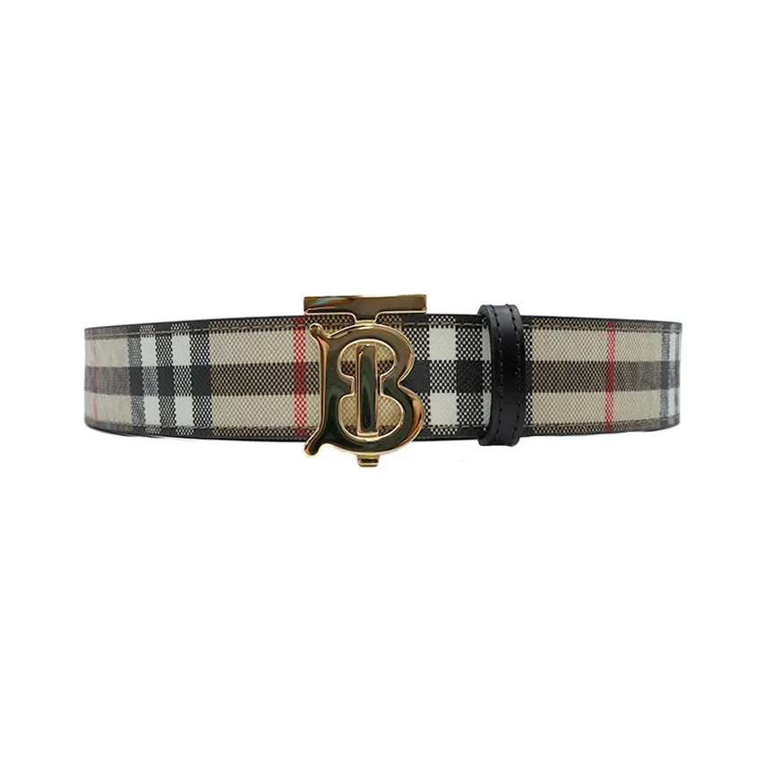 Burberry TB Plaid Leather Belts Women's