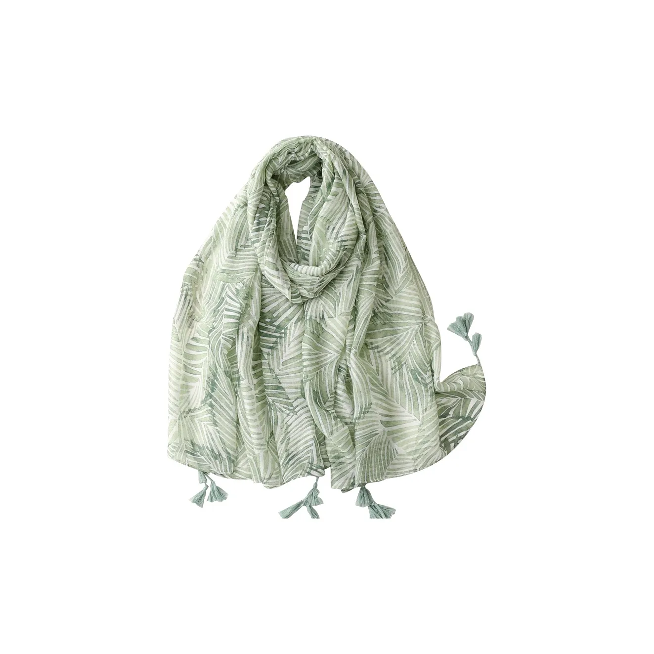 Eucalyptus Ornamentation Silk Scarves Women's