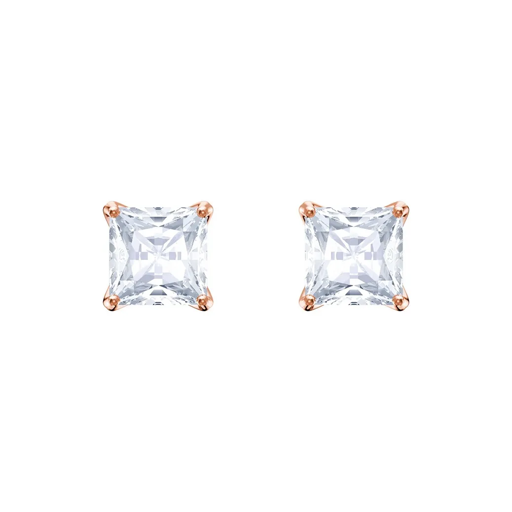 Swarovski Stilla Attract Stud Earrings Women's White/Rose Gold